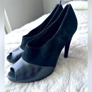 Audrey Brook Suede Peeptoe Bootie - Black 10
